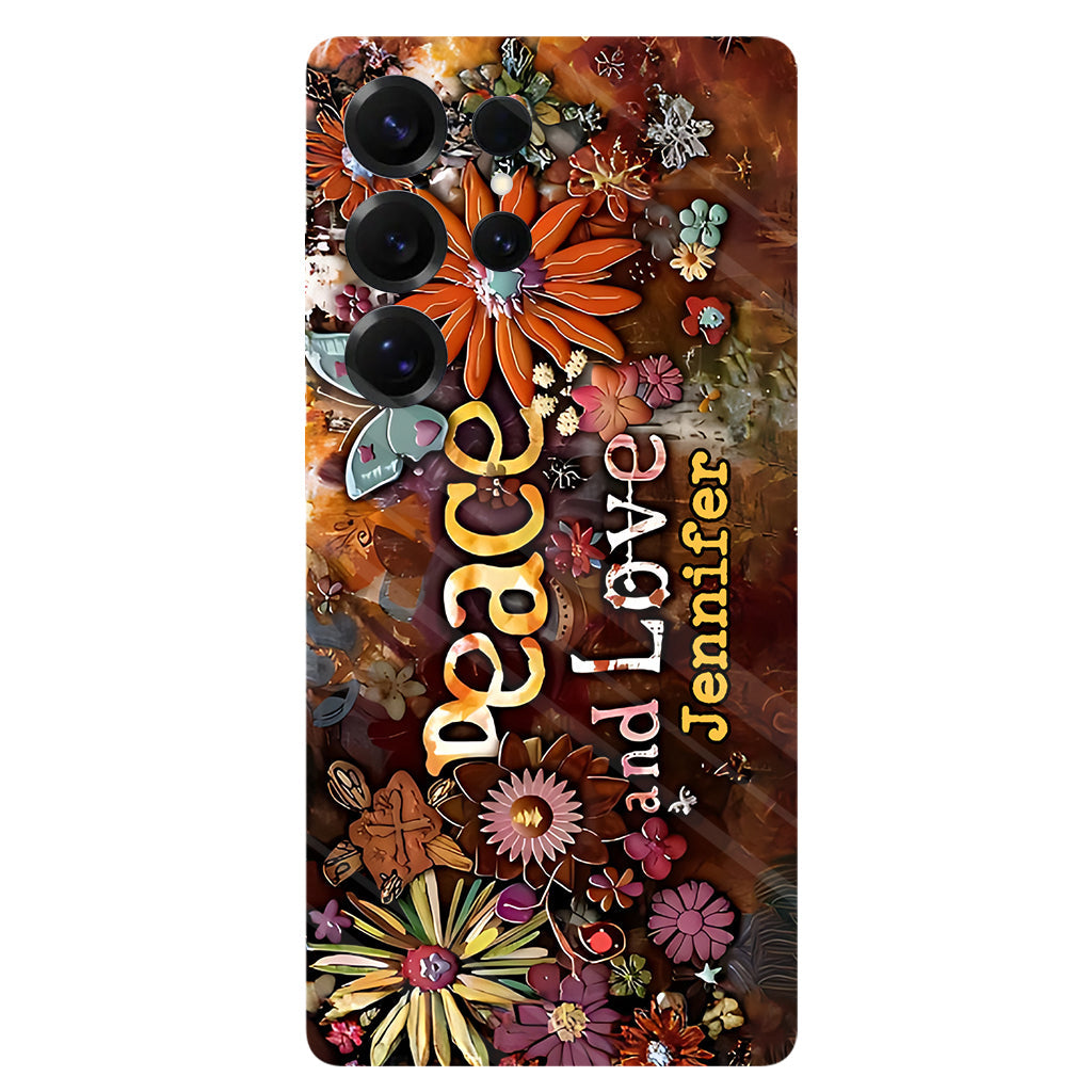 Frieden und Liebe – Personalisierte Handyhülle im Hippie-Stil mit Vollprint