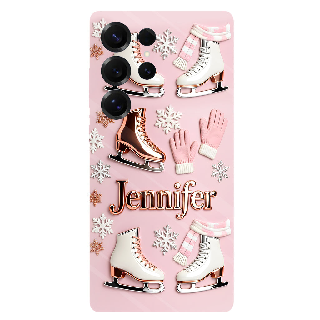 Le patinage sur glace me rend heureux - Coque de téléphone personnalisée avec impression intégrale sur le thème du patinage sur glace