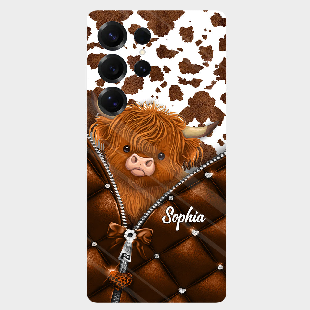 Coque de téléphone personnalisée avec imprimé vache des Highlands - Mignonne vache des Highlands