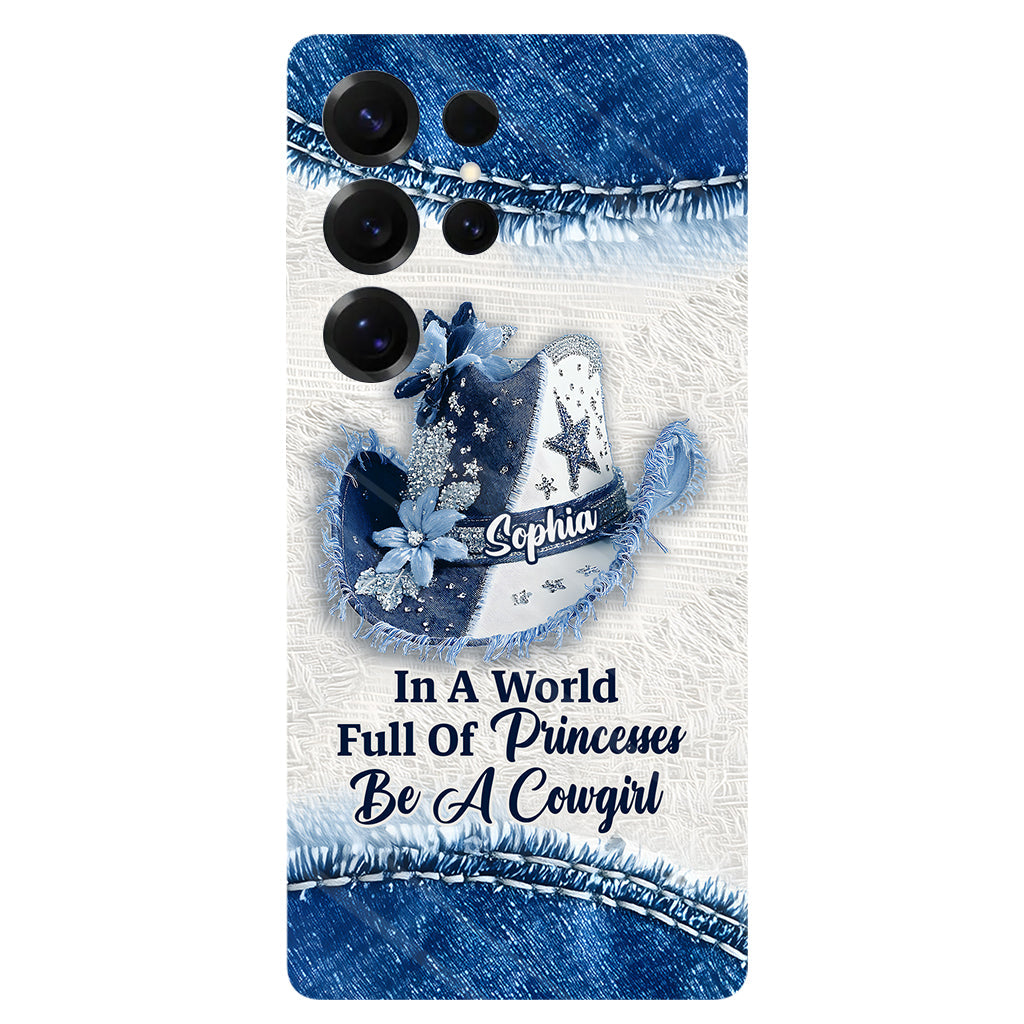 Dans un monde plein de princesses - Coque de téléphone personnalisée avec motif cowgirl