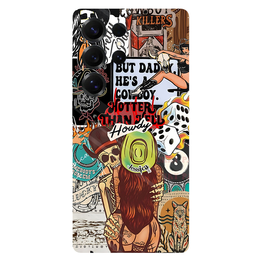 Salut Cowgirl ! Coque de téléphone personnalisée avec motif cowgirl