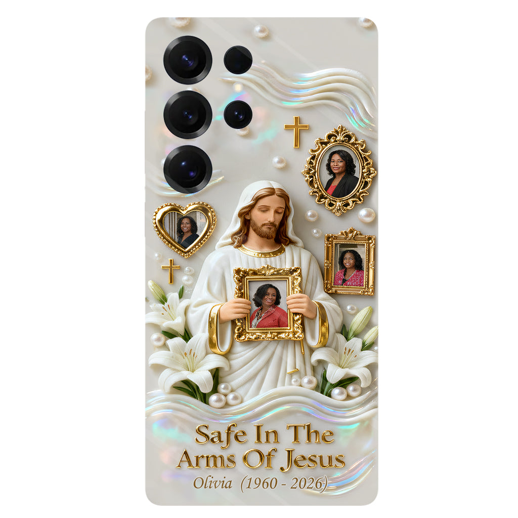 Sauver dans les bras de Jésus - Coque de téléphone commémorative personnalisée avec impression intégrale