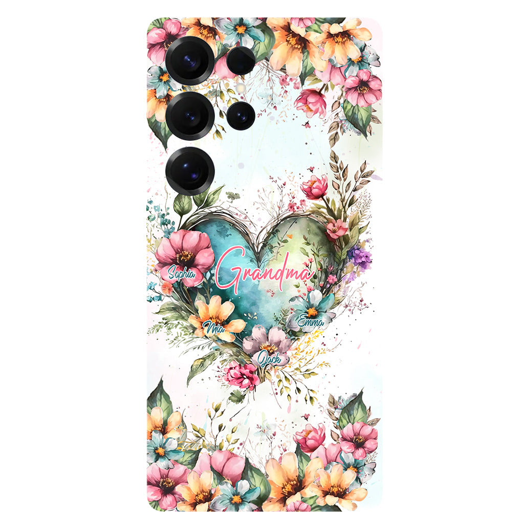 Grandma's Mom's Flowers - Personalized Grandma Full Print Phone Case