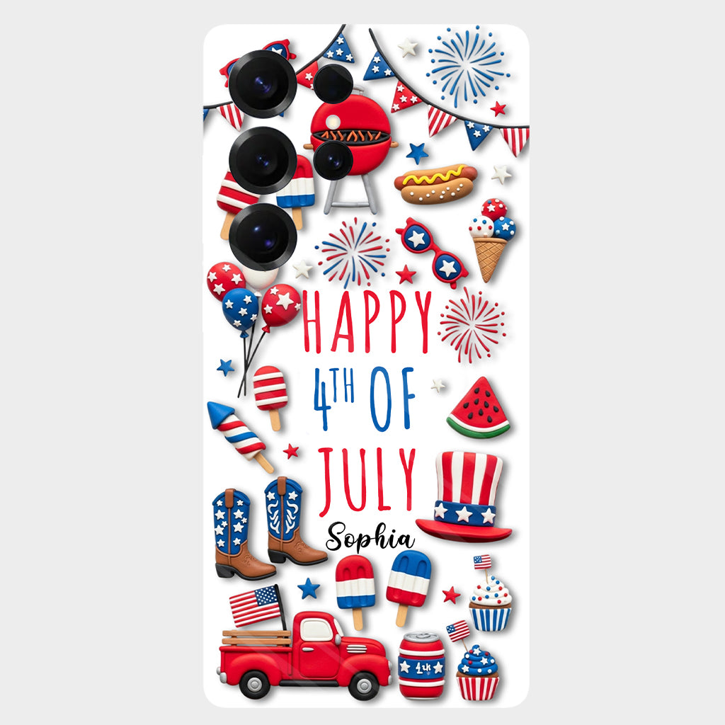 Joyeux 4 juillet ! Coque de téléphone personnalisée avec impression intégrale pour la fête nationale américaine (4 juillet).