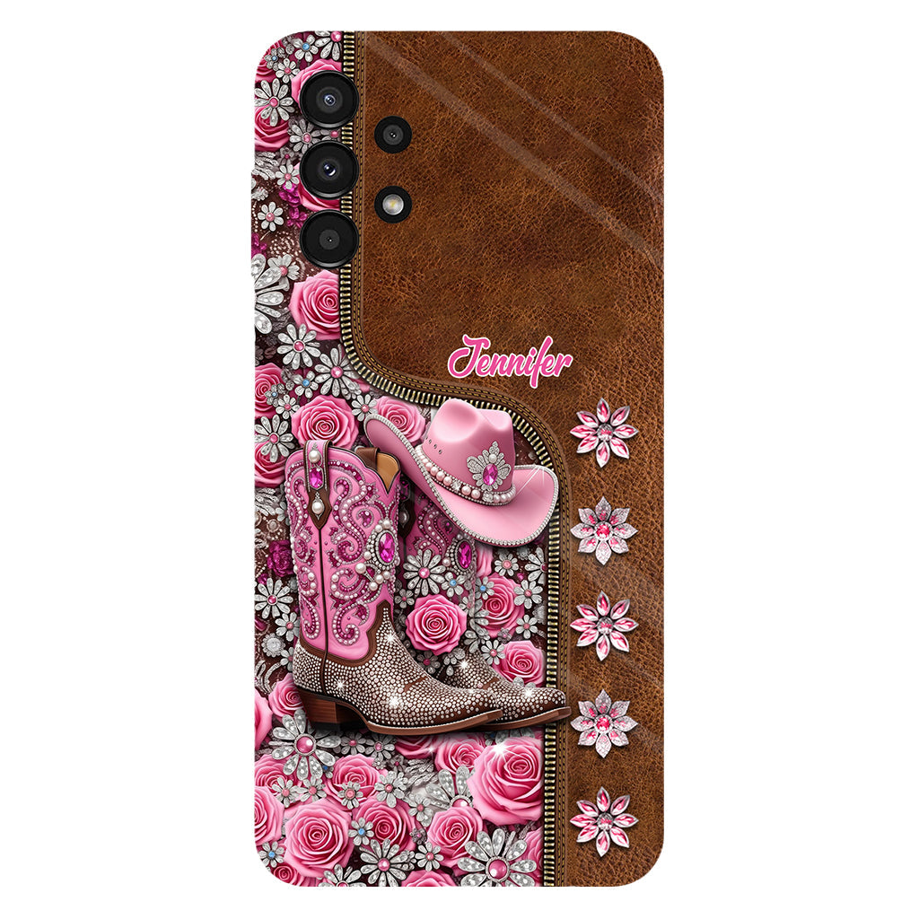 Wunderschöne Cowboystiefel - Personalisierte Handyhülle mit Cowgirl-Vollprint