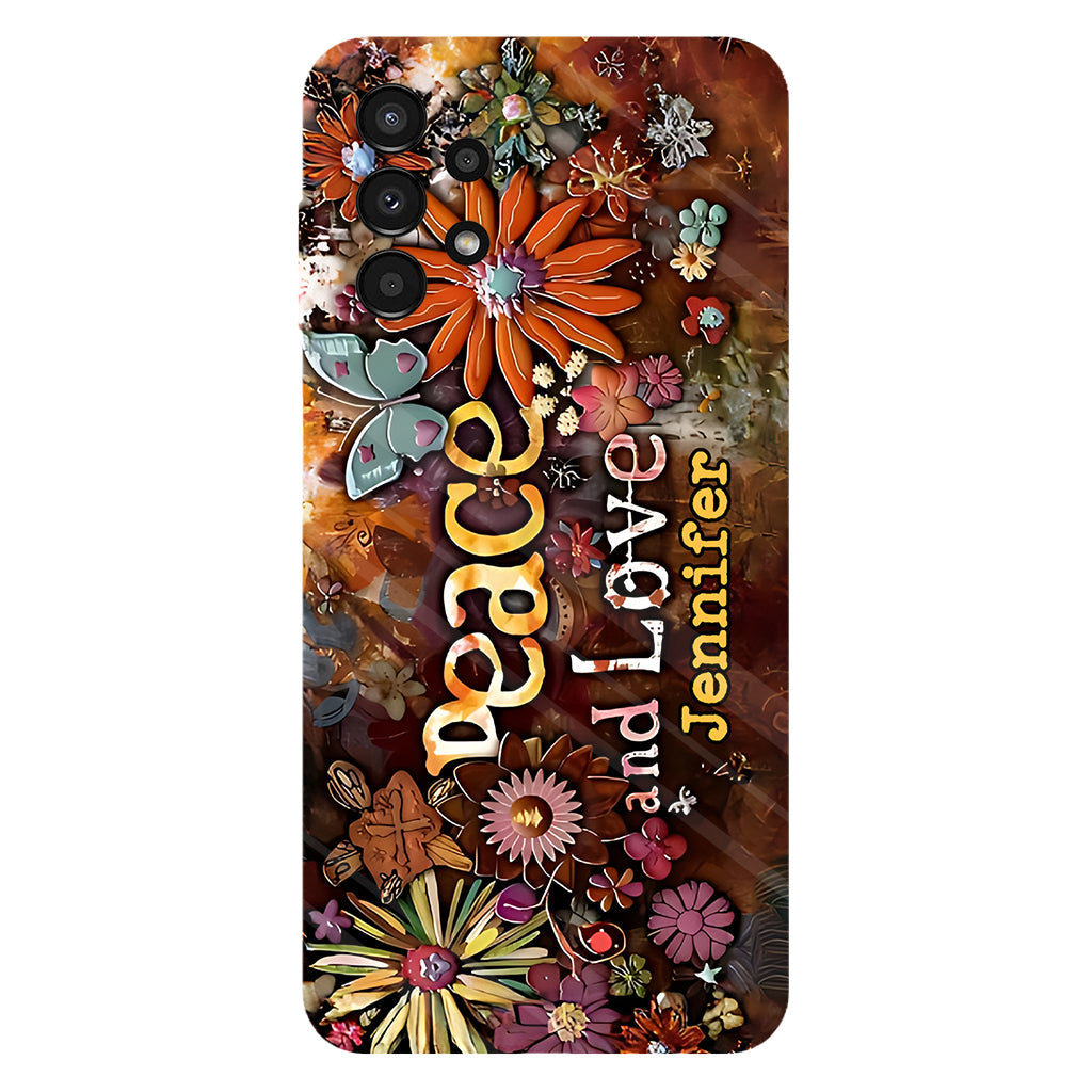Frieden und Liebe – Personalisierte Handyhülle im Hippie-Stil mit Vollprint