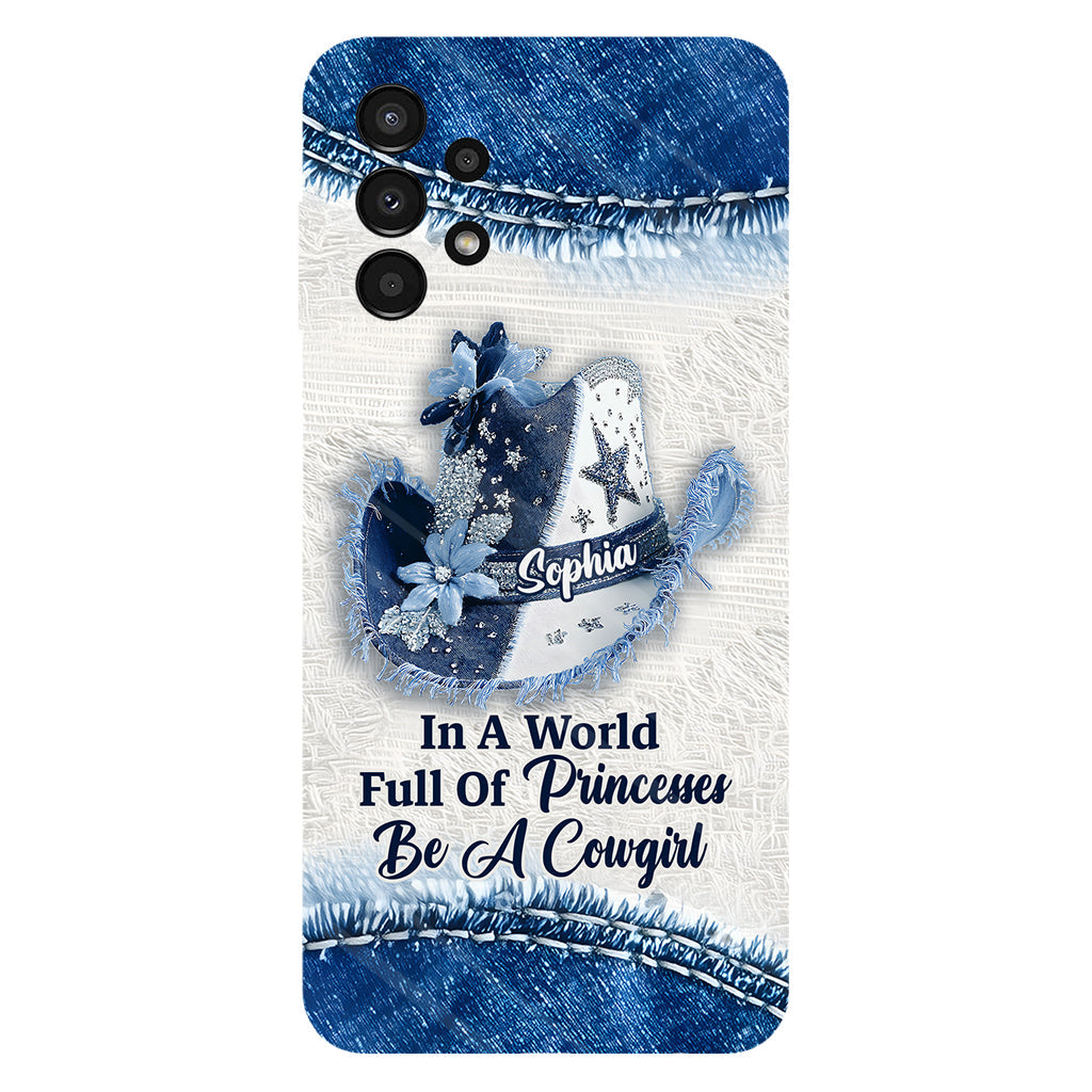 Dans un monde plein de princesses - Coque de téléphone personnalisée avec motif cowgirl
