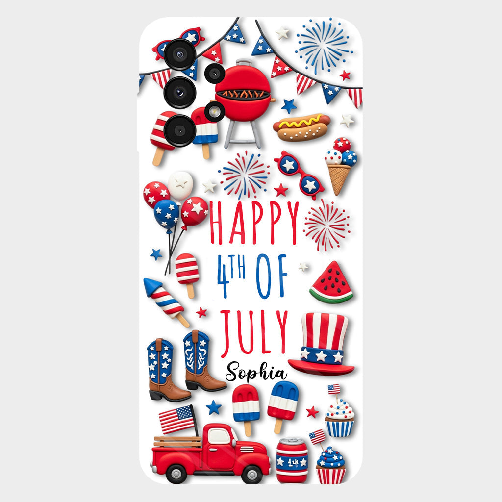 Joyeux 4 juillet ! Coque de téléphone personnalisée avec impression intégrale pour la fête nationale américaine (4 juillet).