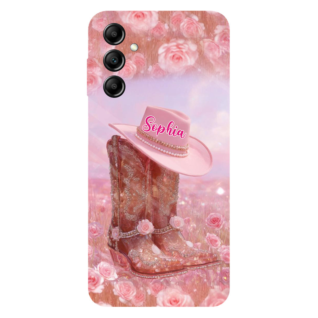 Floral Cowgirl - Personalized Cowgirl Full Print Phone Case & Phone Grip