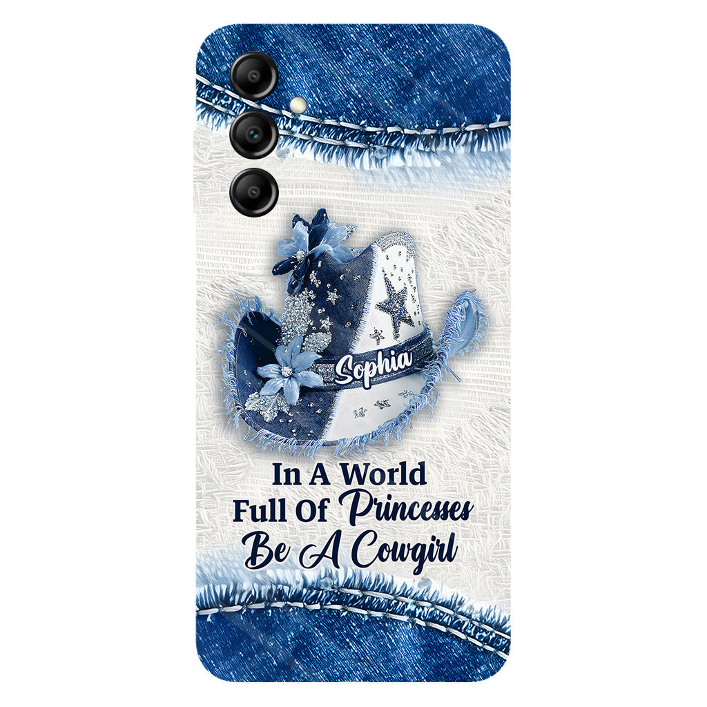 Dans un monde plein de princesses - Coque de téléphone personnalisée avec motif cowgirl