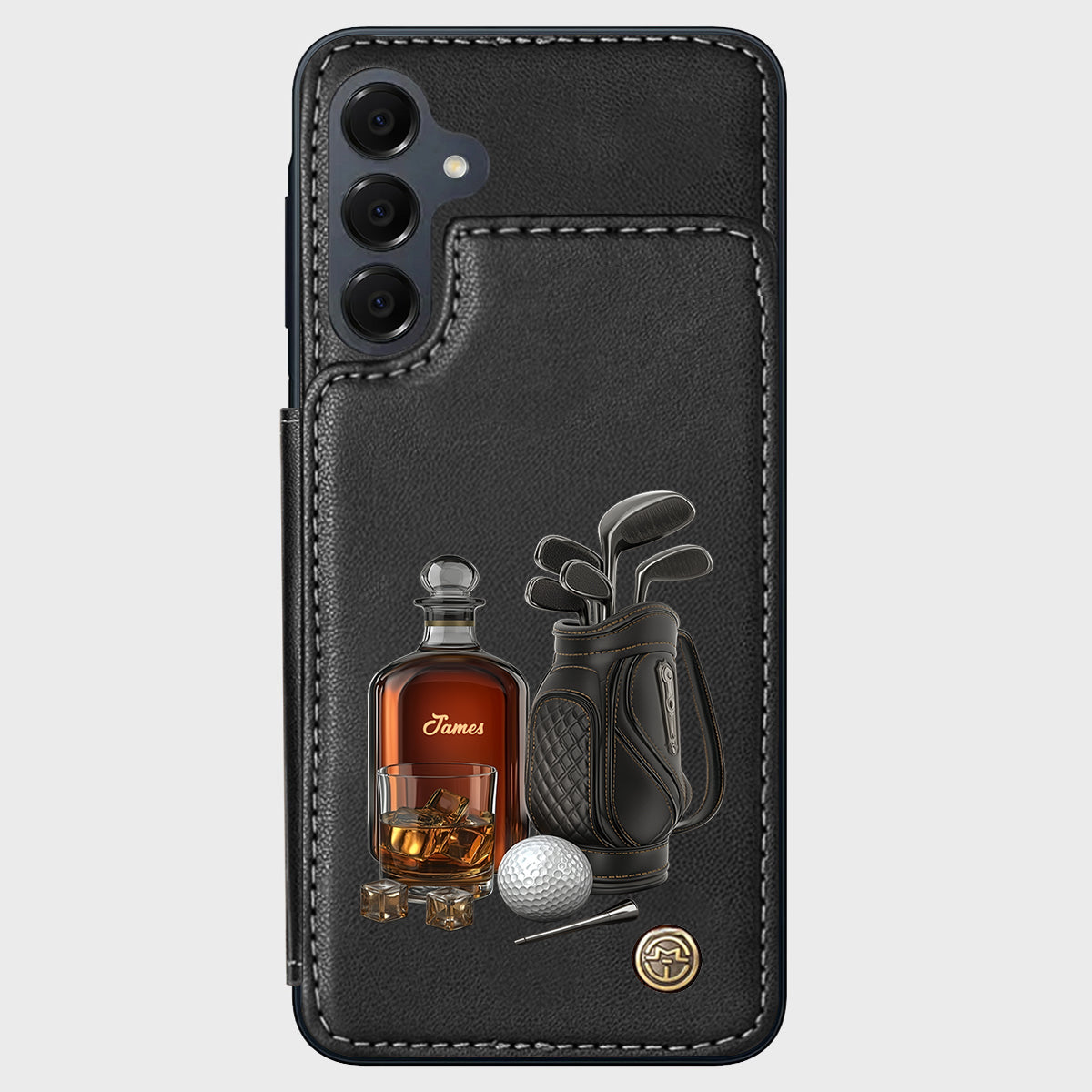 Whiskey & Golf - Personalized Golf Wallet Phone Case
