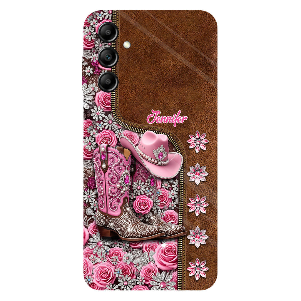 Wunderschöne Cowboystiefel - Personalisierte Handyhülle mit Cowgirl-Vollprint