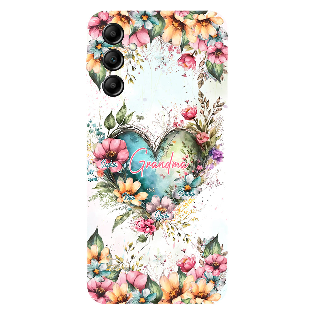 Grandma's Mom's Flowers - Personalized Grandma Full Print Phone Case