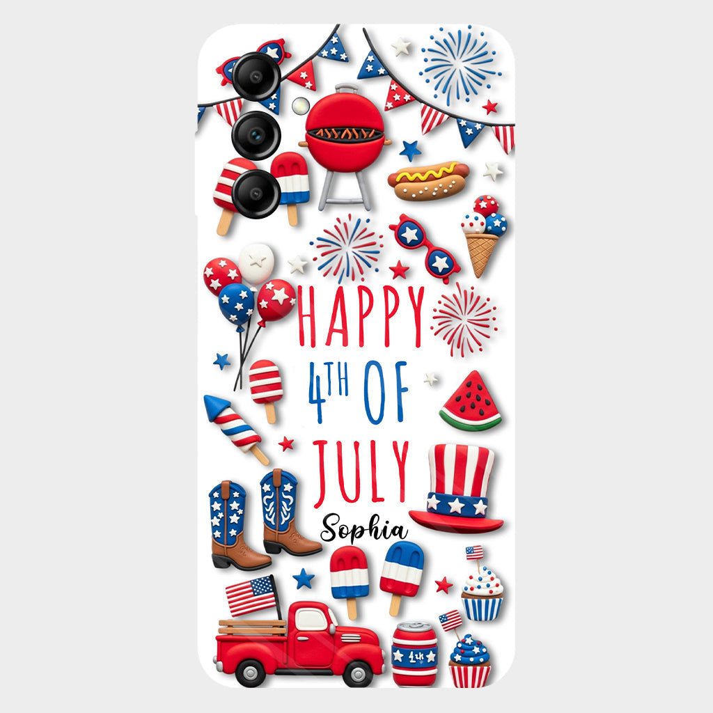Joyeux 4 juillet ! Coque de téléphone personnalisée avec impression intégrale pour la fête nationale américaine (4 juillet).