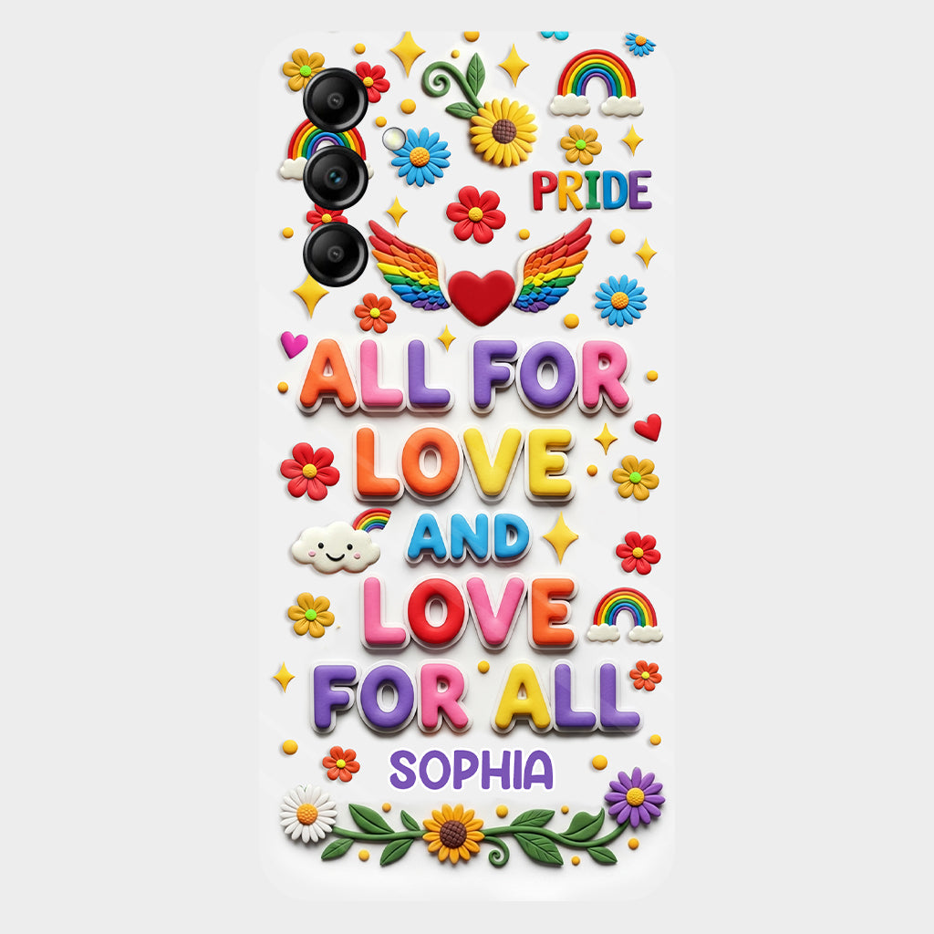 Alles für die Liebe und Liebe für alle – Personalisierte Handyhülle mit LGBT-Unterstützung und Vollbild-Print