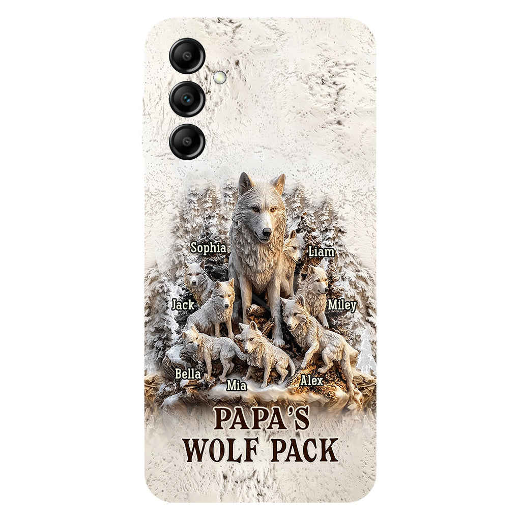 Papa's Wolf Pack - Personalized Father Full Print Phone Case