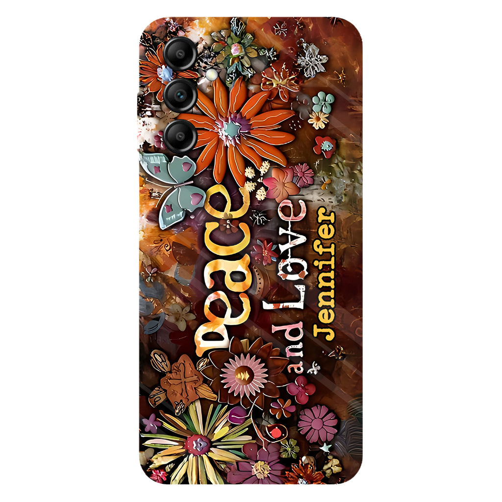 Frieden und Liebe – Personalisierte Handyhülle im Hippie-Stil mit Vollprint