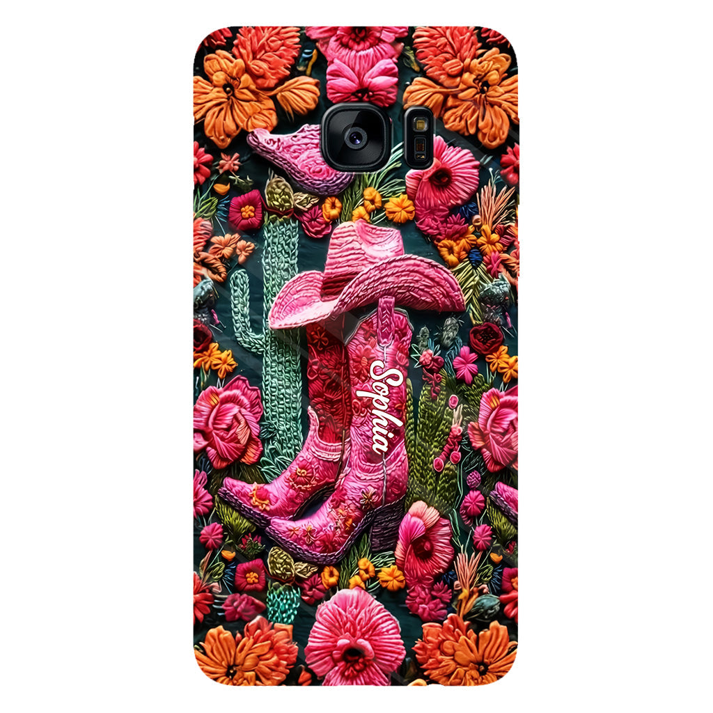 Pink Cowgirl – Personalisierte Handyhülle im Country-Girl-Stil mit Volldruck
