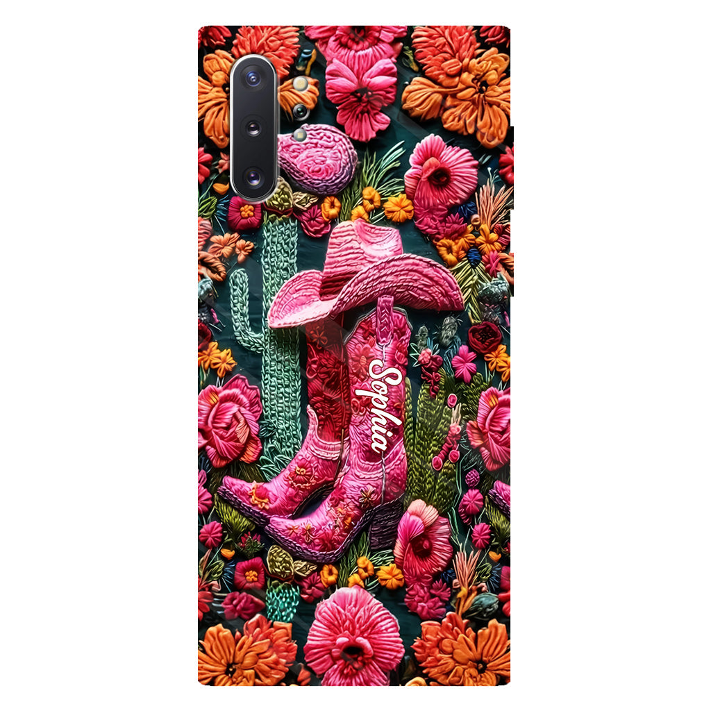 Pink Cowgirl – Personalisierte Handyhülle im Country-Girl-Stil mit Volldruck