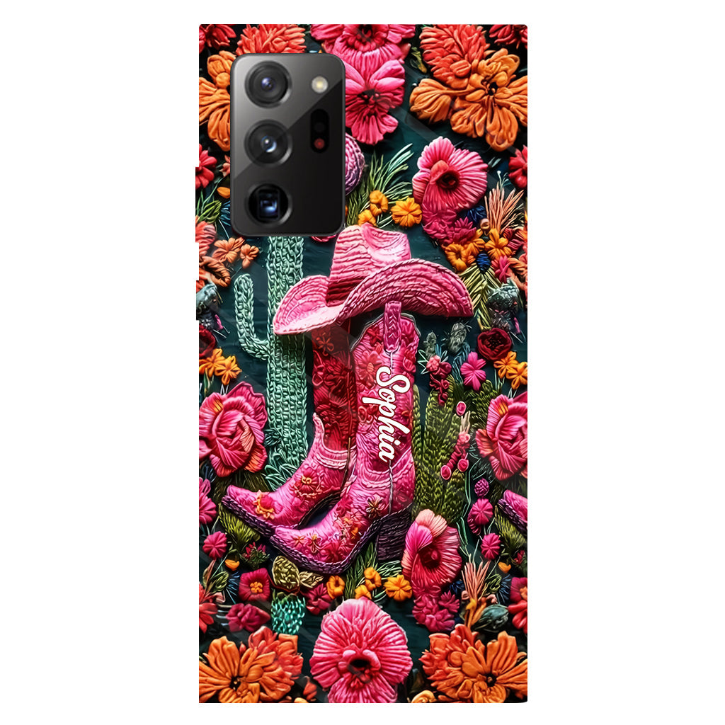 Pink Cowgirl – Personalisierte Handyhülle im Country-Girl-Stil mit Volldruck