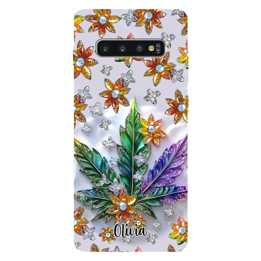 Wunderschönes Blatt - Personalisierte Handyhülle mit Cannabis-Vollbilddruck