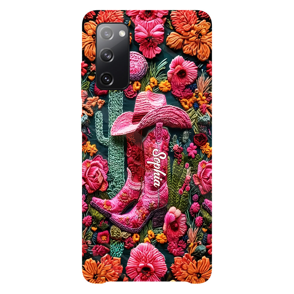 Pink Cowgirl – Personalisierte Handyhülle im Country-Girl-Stil mit Volldruck