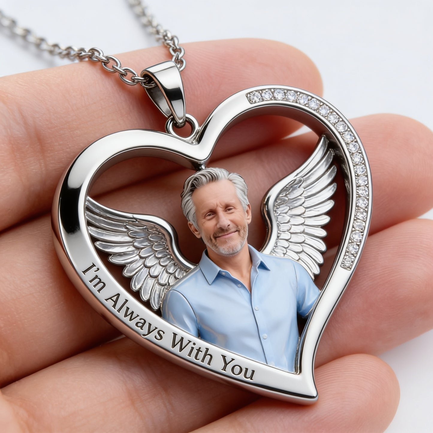 Collier pendentif en métal personnalisé avec photo - Collier commémoratif en forme de pendentif en métal -