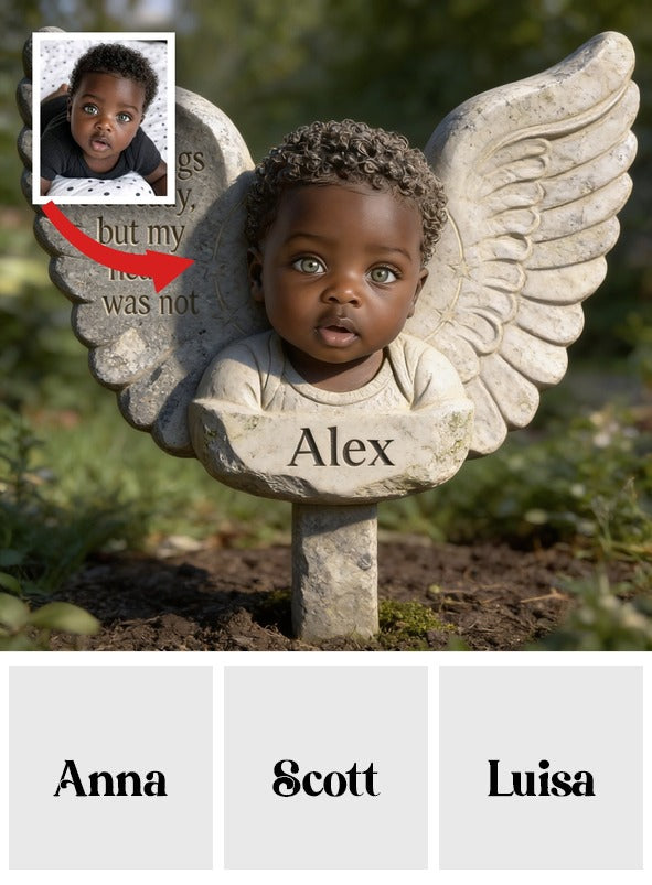 Personalisierte schwarze Baby-Engel-Gedenkschild 'Deine Flügel waren bereit' Individuelle Kindverlust-Erinnerungs-Acrylplakette