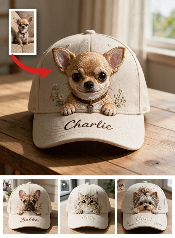 Personalisierte Peeking Tan Chihuahua Classic Cap, Bestickte Geschenkidee für Chihuahua-Besitzer und Hundefreunde