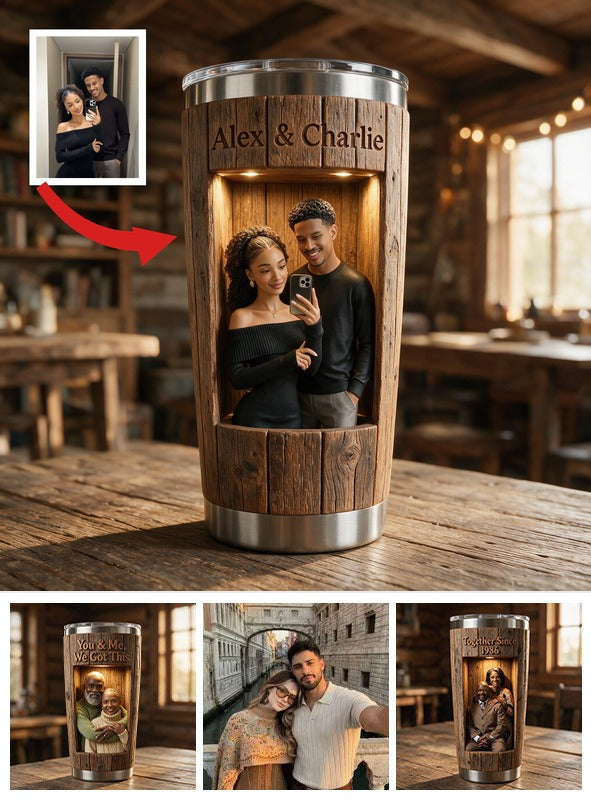 Tasse Personnalisée Rustique 3D Jeune Couple Noir - 'Toi & Moi On Gère' Cadeau Anniversaire Romantique