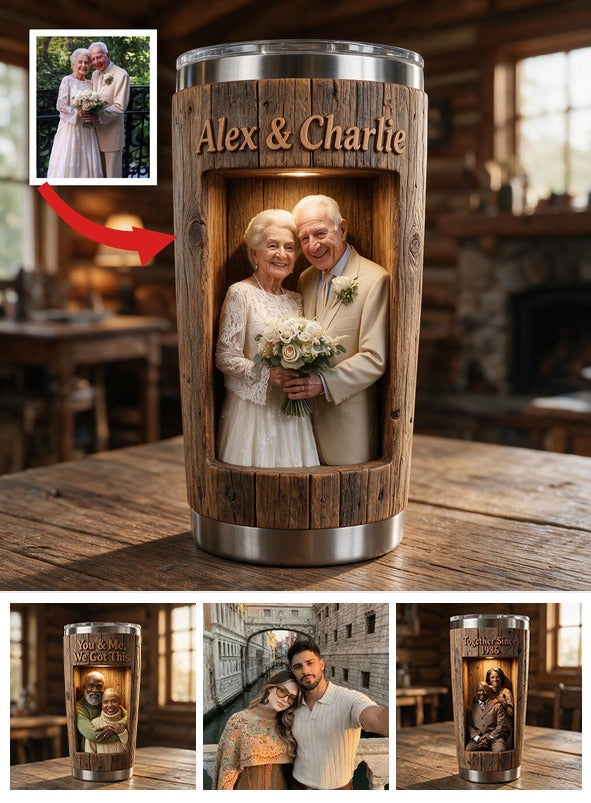 Personalized Rustic Elderly Latin Couple Anniversary Tumbler You & Me We Got This Sentimental Gift for Longtime Spouses