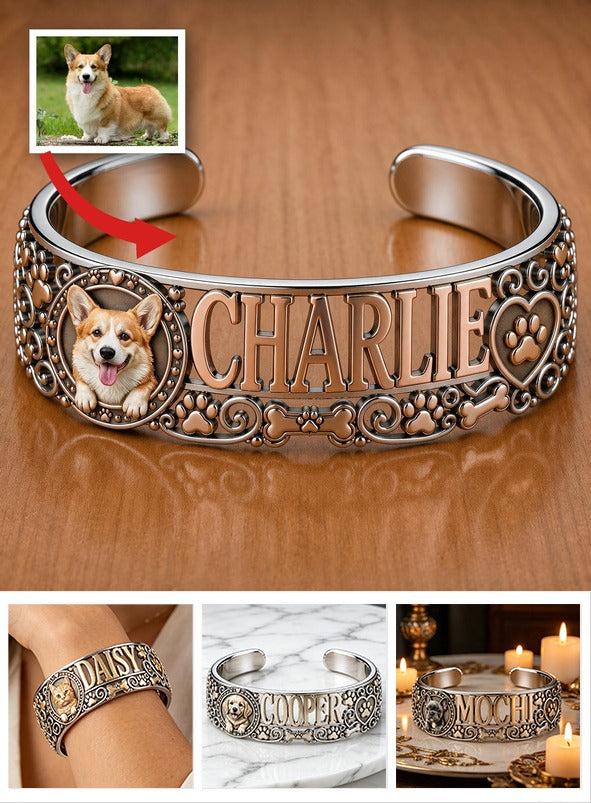 Personalisierbares Welsh Corgi Armreif - Individuelles Namensgeschenk für Corgi-Liebhaber und Hundebesitzer