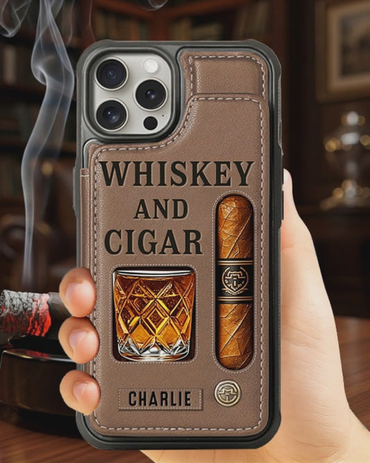 Étui portefeuille personnalisé Whiskey & Cigar -