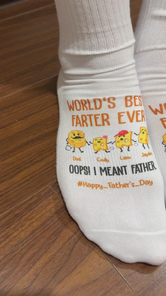 World's Best Farter Funny Cheese - Personalized Father Socks
