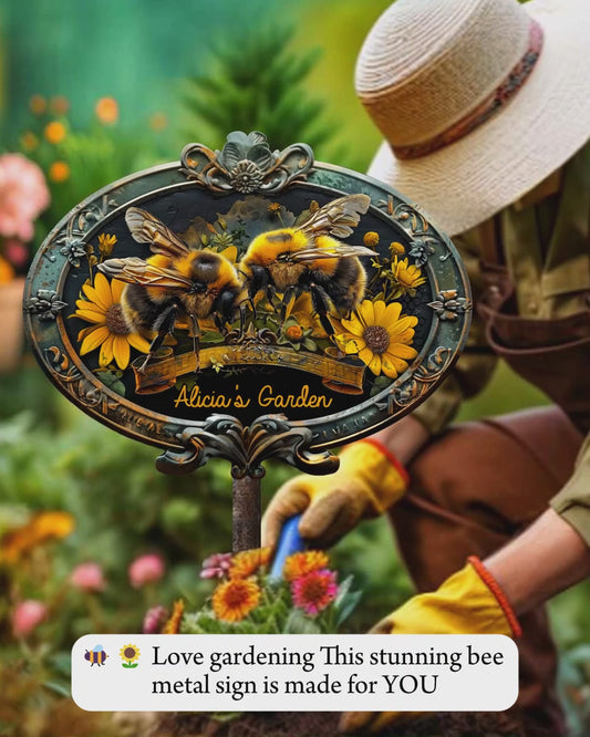 Bee Garden - Personalized Gardening Cut Metal Sign