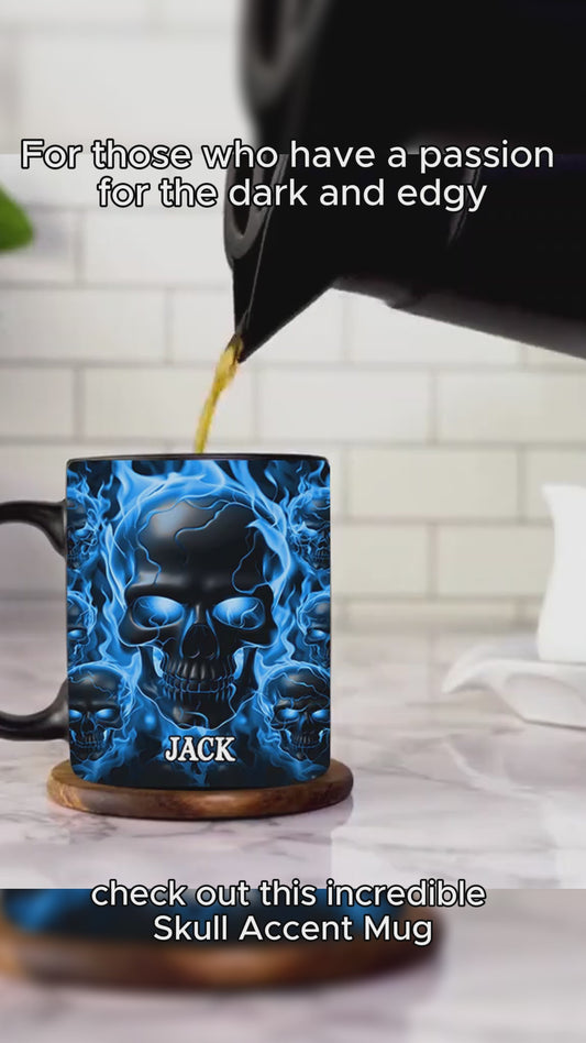 Melted Skull On Fire - Personalized Skull Accent Mug