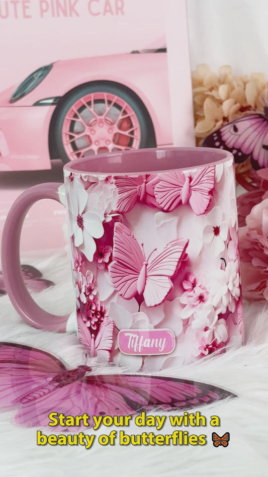 Wunderschöne Schmetterlinge – Personalisierte Tasse mit Schmetterlingsmotiv