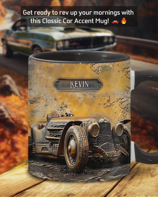 Mug personnalisé à l'effigie d'une voiture classique ou d'une muscle car.