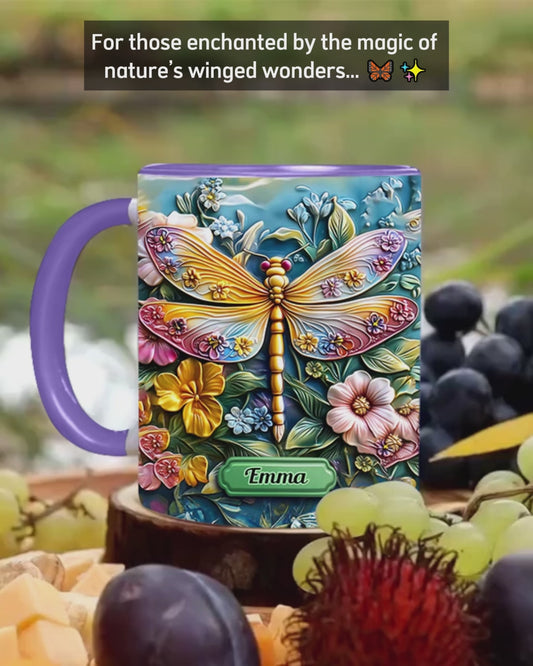 Wunderschöner Schmetterling, Biene, Libelle, Kolibri - Personalisierte Tasse mit Schmetterlingsmotiv