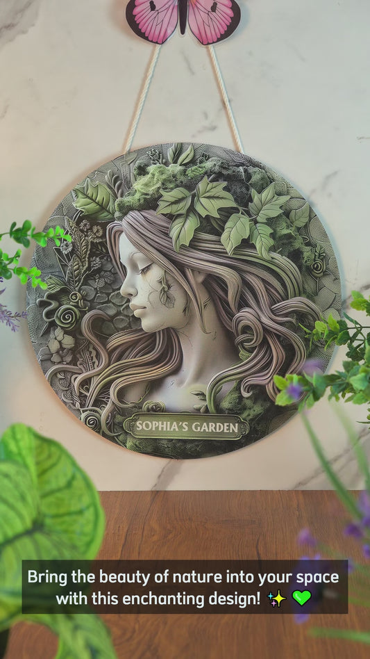 Plant Lady - Personalized Gardening Round Wood Sign