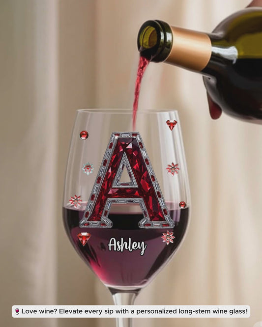Aimez le vin - Verre à vin personnalisé à longue tige