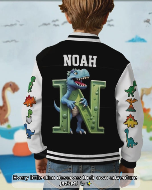 Dinosaurier-Motive für Jungen und Mädchen – Personalisierte Kinder-Collegejacke