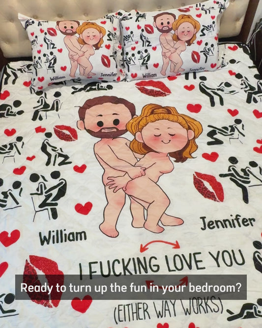 I Love You - Personalized Couple Quilt Set