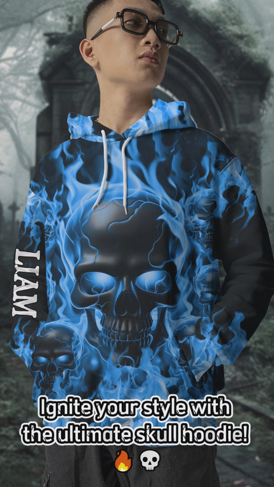 Melted Skull On Fire - Personalized Skull All Over Shirt