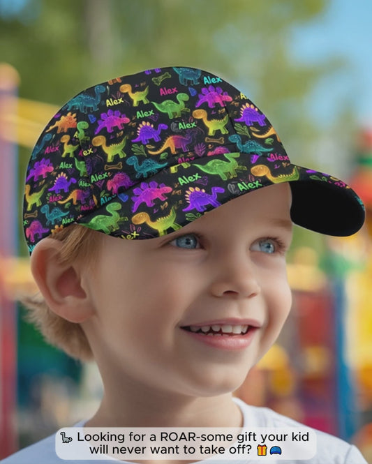 Casquette classique personnalisée pour enfant, idéale pour les sorties en extérieur, motif dinosaure.
