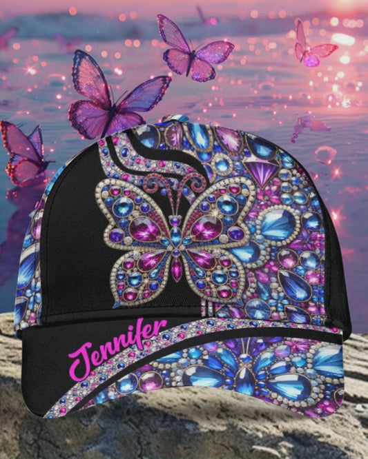 Glitzernder Schmetterling – Personalisierte Schmetterlings-Klassikkappe