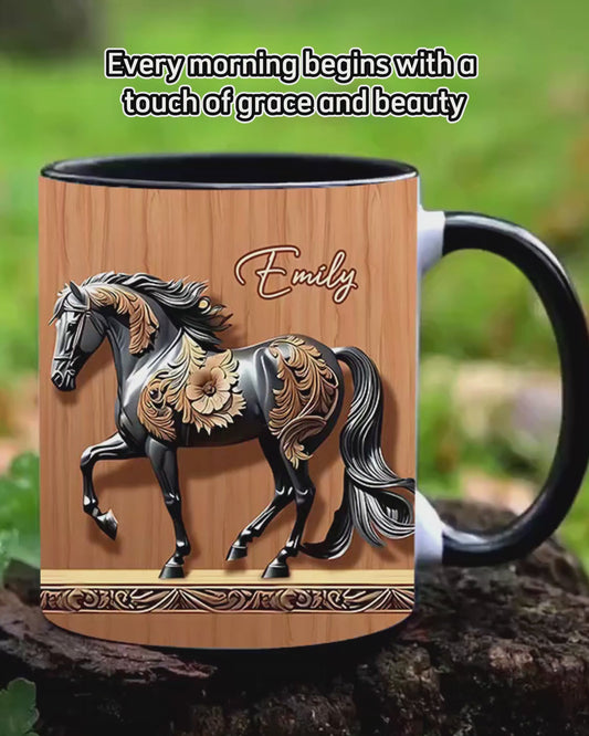 Black Horse - Personalized Horse Accent Mug