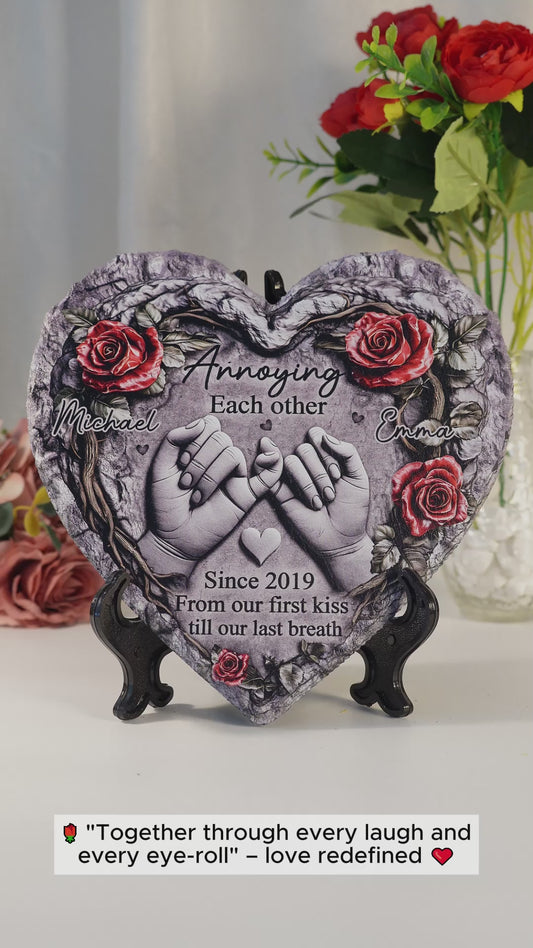 Till Deadth Do Us Part - Personalized Couple Heart Shaped Stone