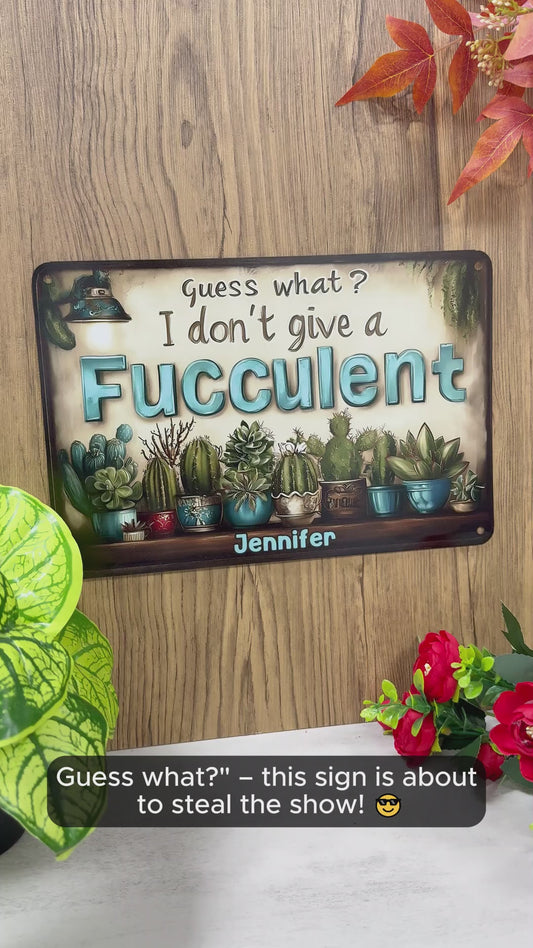 Guess What? - Personalized Gardening Rectangle Metal Sign