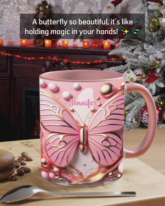 Schmetterlingsliebe – Personalisierte Tasse mit Schmetterlingsmotiv
